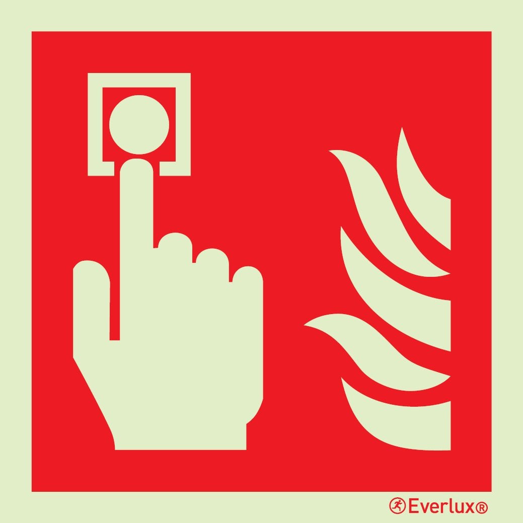 Brandschutzzeichen Handalarmtaster ISO 7010 m²