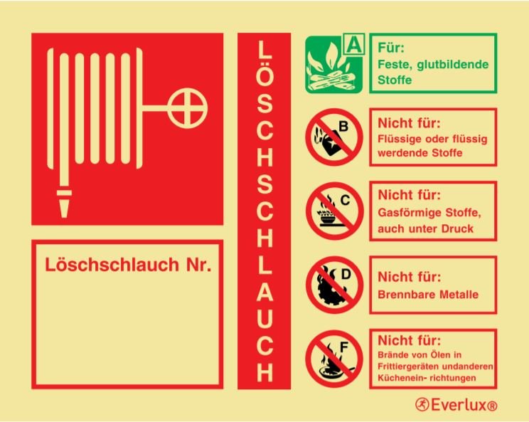 Brandschutzzeichen Löschmittel Nasslöschposten 150x120mm