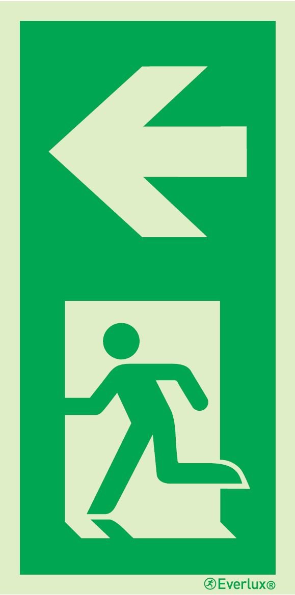 Rettungszeichen nach links Pfeilermontage m²