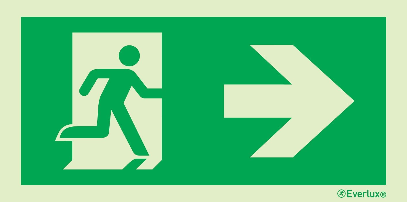 Rettungszeichen nach rechts ISO 7010 m²