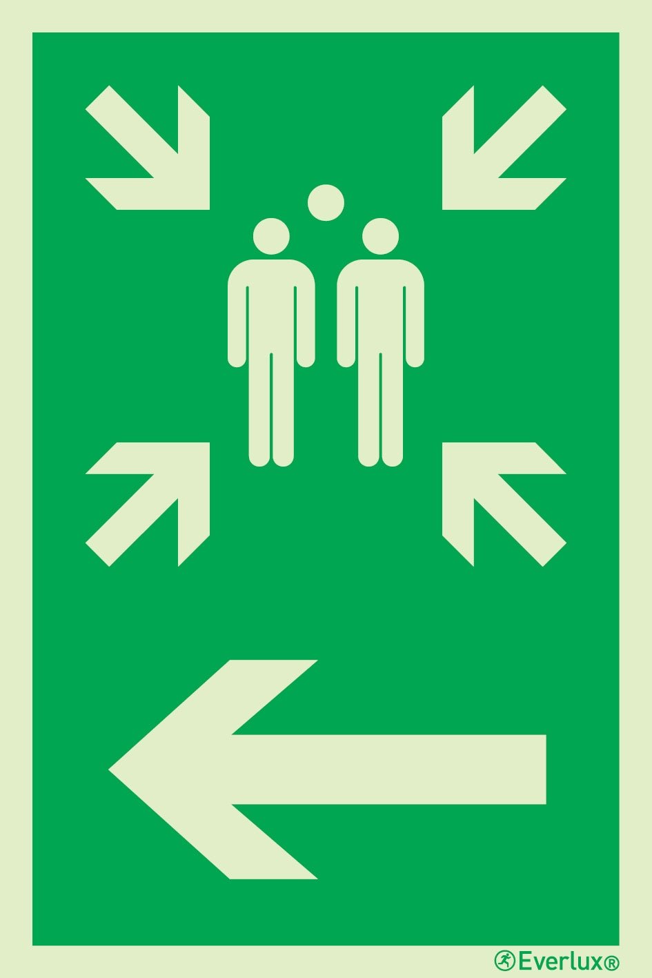 Rettungszeichen Symbole Sammelstelle links m²