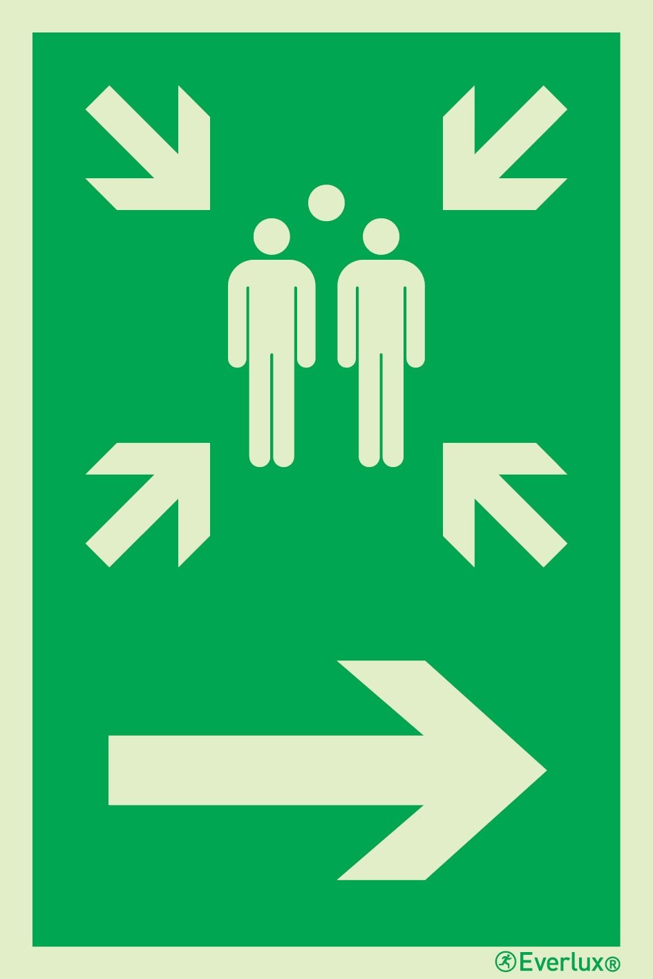 Rettungszeichen Symbole Sammelstelle rechts m²