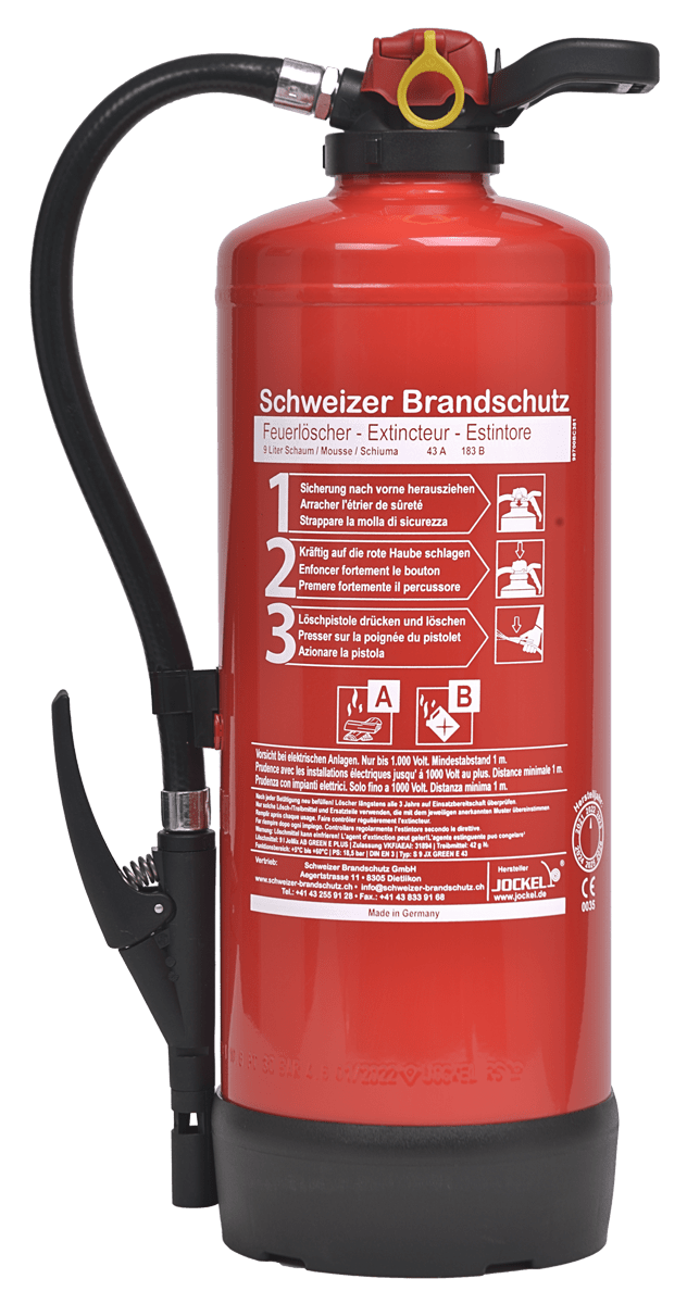 Haushalts Schaum-Feuerlöscher 9 Liter Fluorfrei Green 2.0