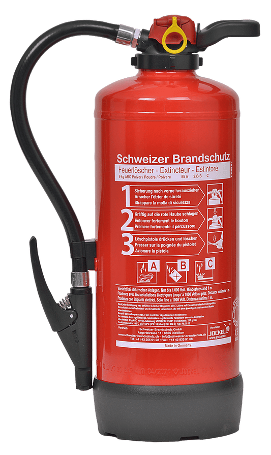 Pulver-Feuerlöscher 9 Kilo P9J55