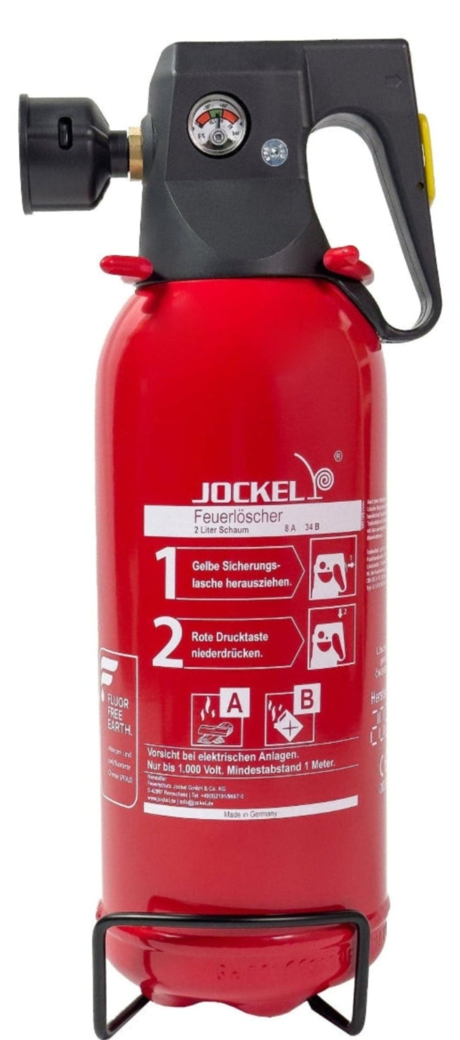 Schaum-Feuerlöscher 2 Liter, Frostsicher bis −30 °C