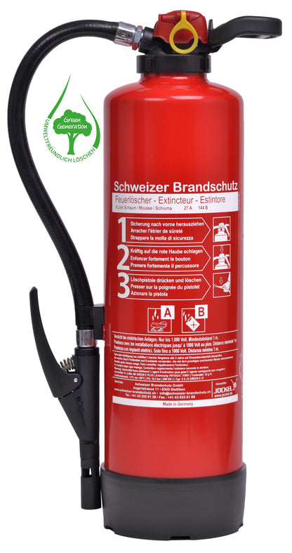 Büro-Schaum-Feuerlöscher Fluorfrei 9 Liter S9 JX 43 Green 2.0